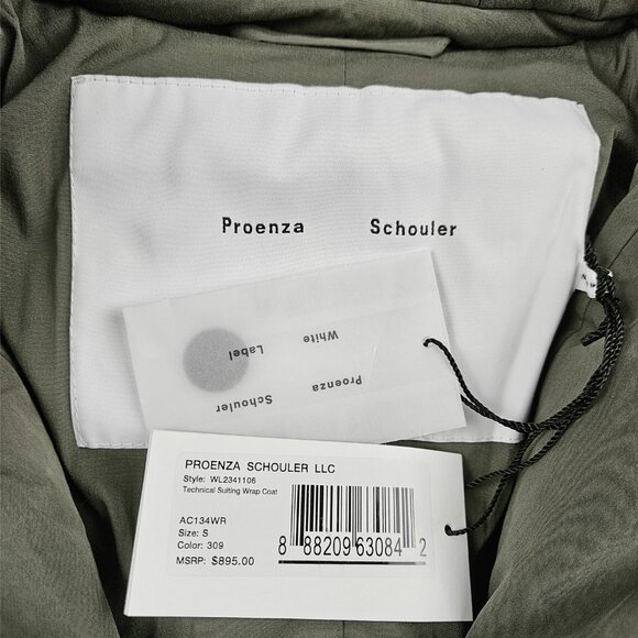 Proenza Schouler White Label Technical Suiting Wrap Coat - Picture 8 of 9